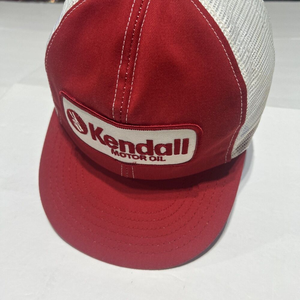 Vintage Kendall Motor Oil Trucker Hat - Red and White - Adjustable